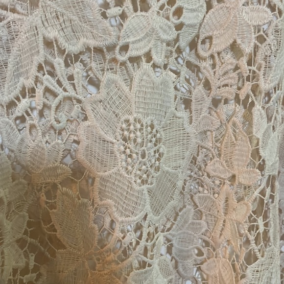 Forgotten Grace Ivory Floral Lace Pullover Top 3/4 Sleeve Tunic Size XL - Picture 2 of 3